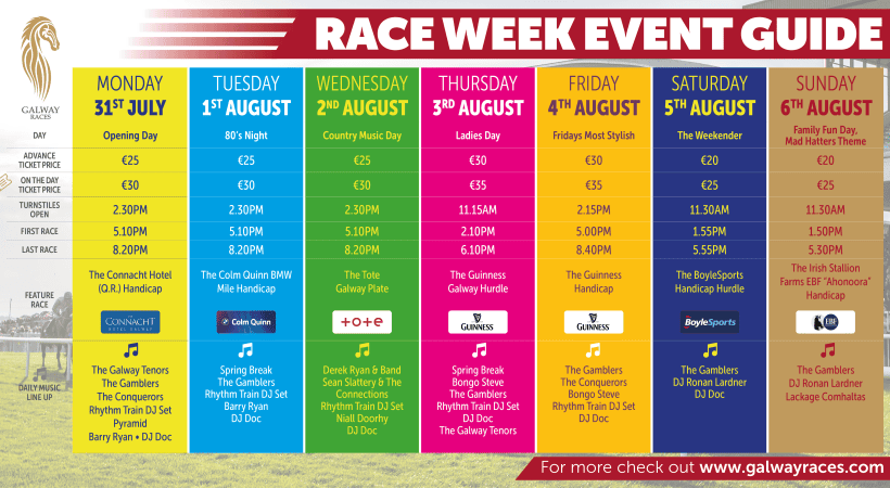 Race Week Schedule 2023