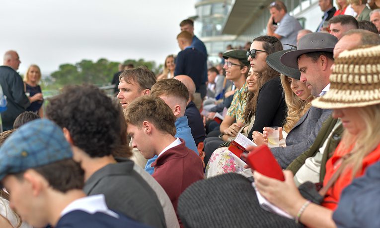 Grand Stand reserved seating racegoers