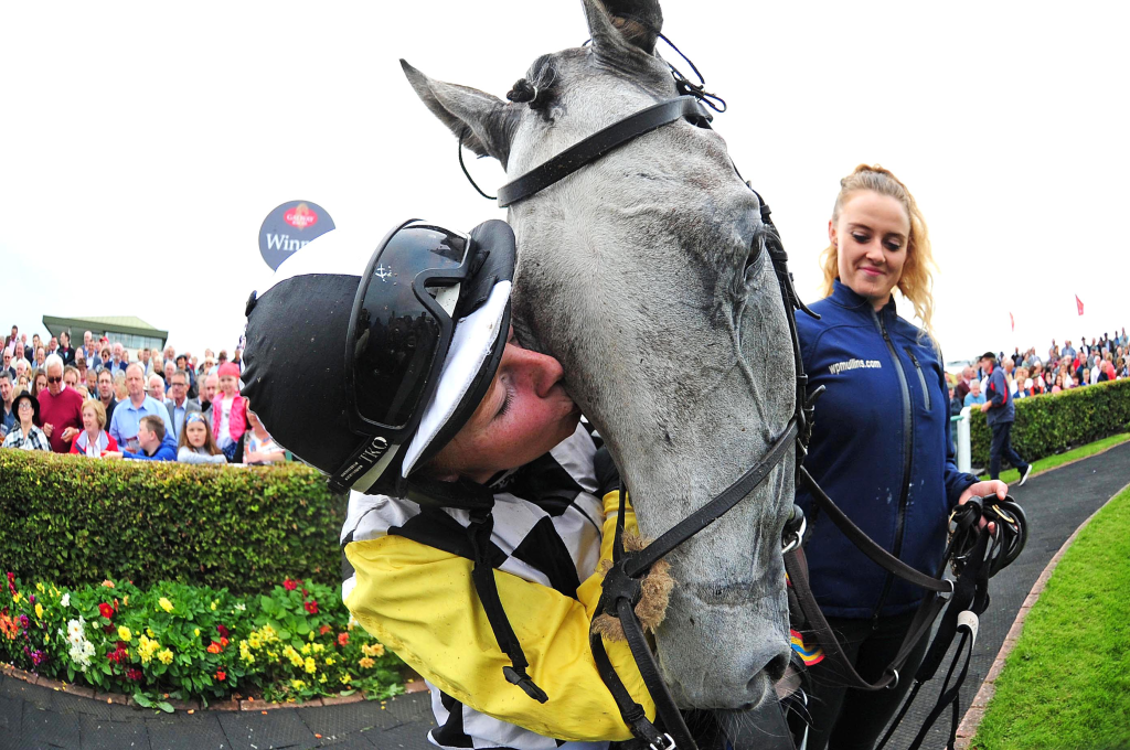Jockey and racehorse at Galway Races
