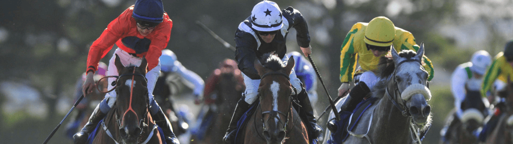 Jockeys racing at Galway Races